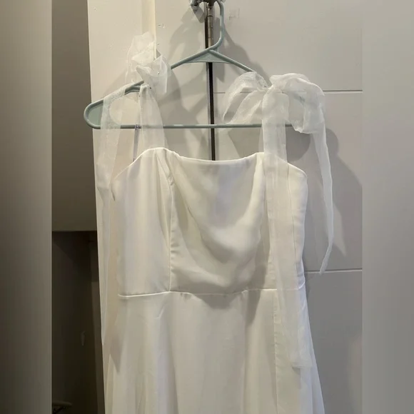 NWT Lulus Radiant Romance White Tie-Strap Maxi Dress - Picture 4 of 6